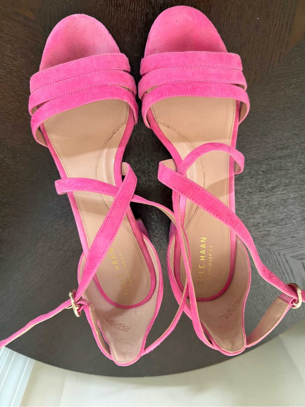 Cole Haan Fuchsia Suede Strappy Heels